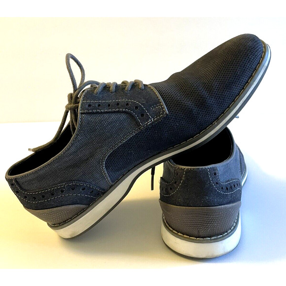 Kenneth Cole Reactions Oxford Shoes Weiser Mens Blue Gray Lace Up size 7M pre-ow - Picture 1 of 9